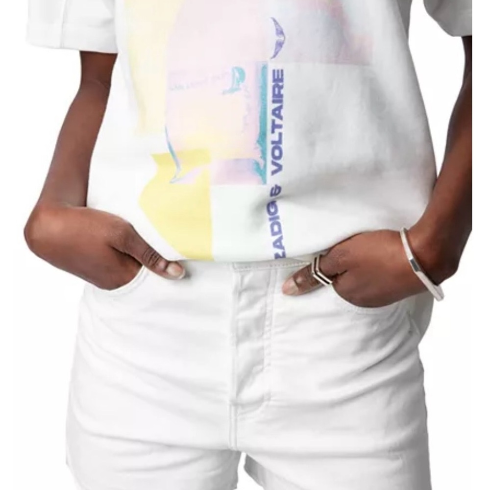 Zadig & Voltaire New Women's Bow Mo Terry Palmier Shirt French Designer Sz M NWT